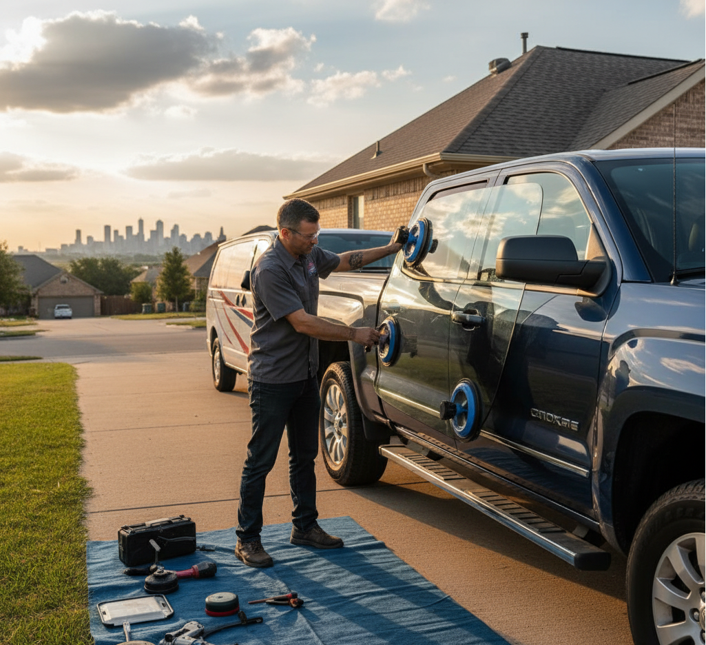 Auto Technician with Suction Cups